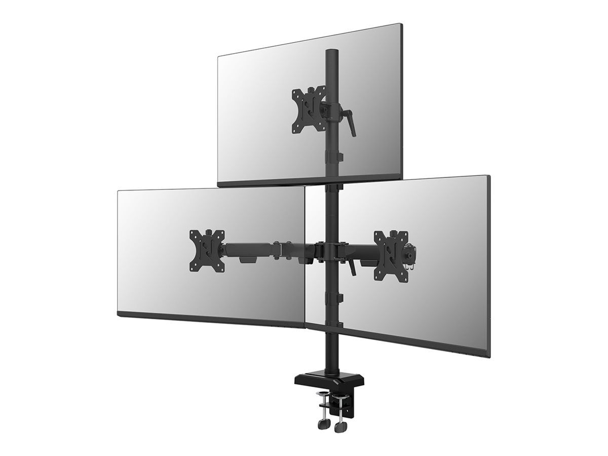 Neomounts Befestigungskit (Monitorarm, Kabeldurchführungsklemme) - Voll beweglich - für 3 Monitore - Stahl - Schwarz - Bildschirmgröße: 25.4-81.3 cm (10"-32")Tischmontage