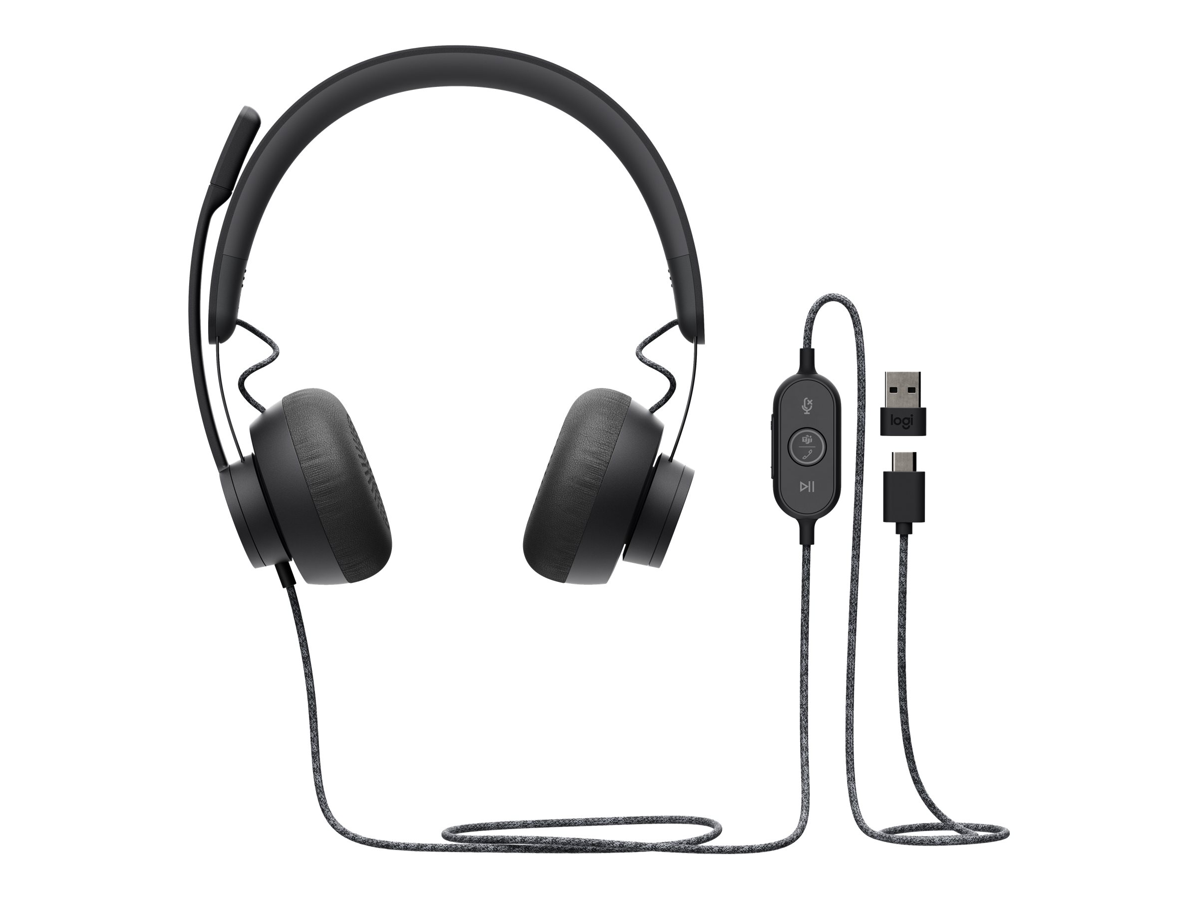 Logitech Zone Wired MSFT Teams - Headset - On-Earkabelgebunden - USB-C - Graphite - Zertifiziert für Microsoft Teams