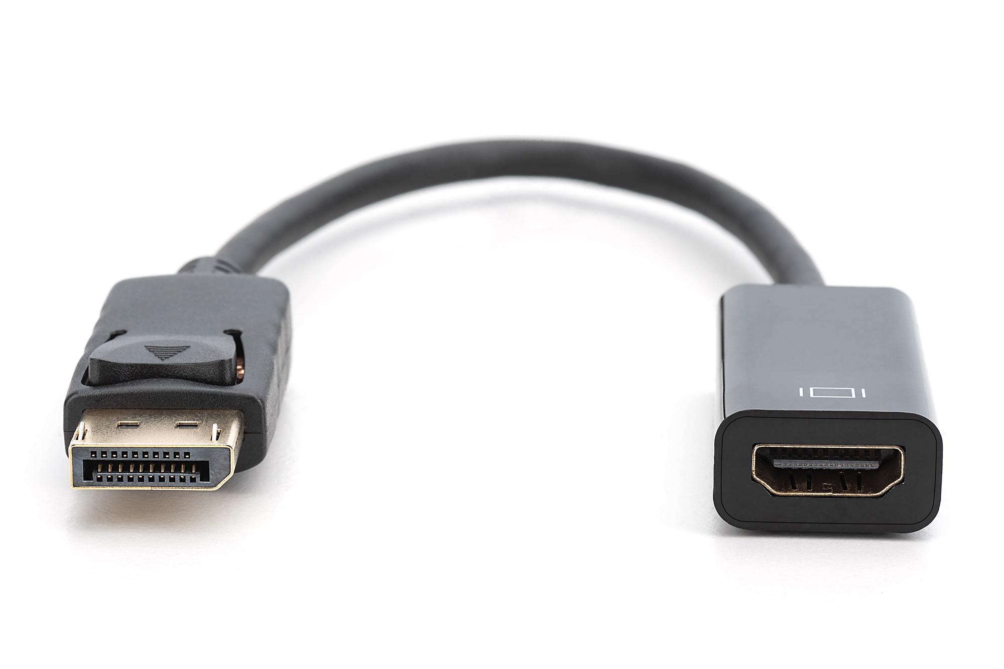DIGITUS DisplayPort Adapter / Konverter, DP - HDMIzu HDMI weiblich - 15 cm - Doppelisolierung - Schwarz