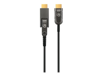 Manhattan HDMI to Micro HDMI Plenum-Rated Cable, 4K@60Hz (Premium High Speed)50m - Active - Detachable HDMI Male (Type A) - Male to Male - Black - Gold Plated Contacts -  - Polybag - Highspeed - Kit H
