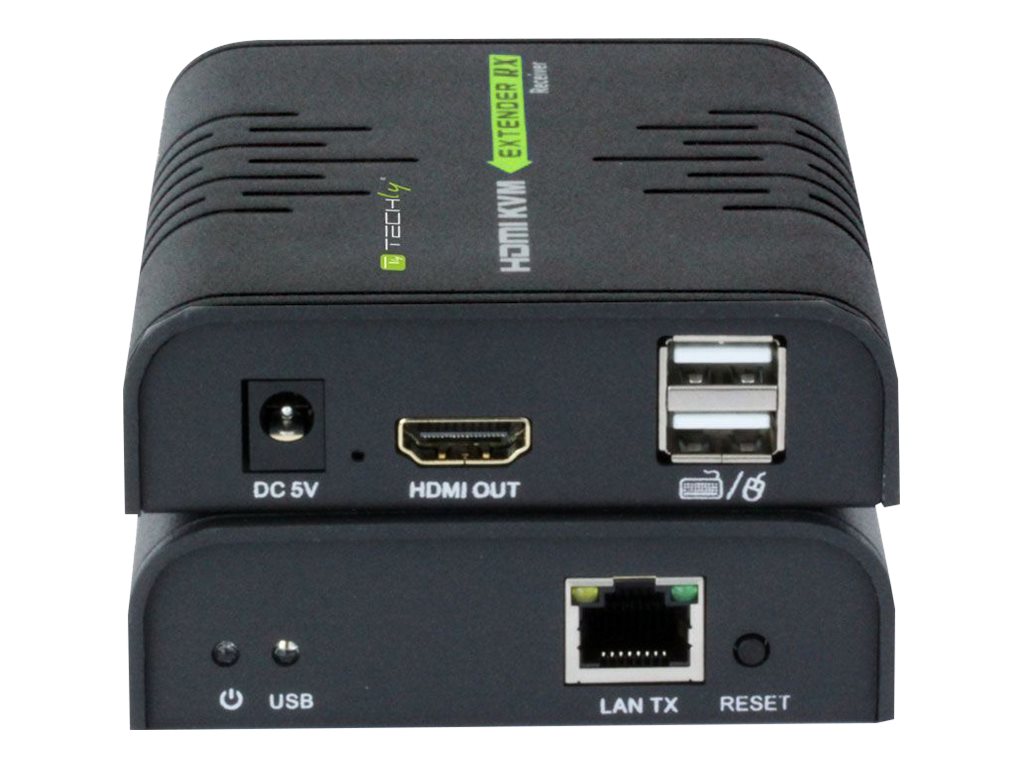 Techly 120m HDMI KVM EXTENDER over Network CableSender und Empfänger - KVM-/Audio-Extender - 1GbE - USB 2.0 - HDMI - 10Base-T - 100Base-TX - 1000Base-T - bis zu 120 m