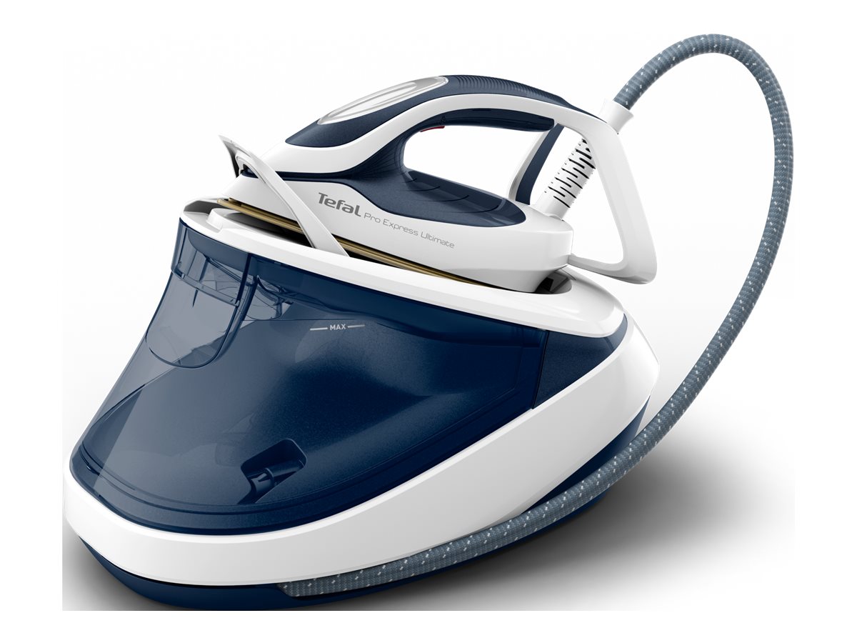 TEFAL Pro Express Ultimate II GV9712E0 - Dampfbügeleisenmit automatischer Abschaltung - Grundplatte: Durilium Airglide Autoclean Ultra Thin - 3000 W - Weiß/Blau