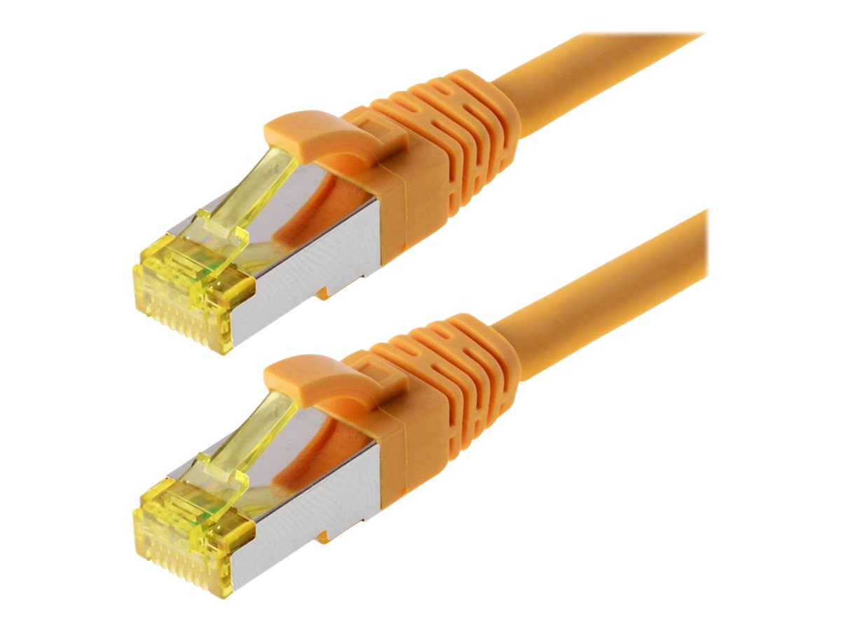 Helos Patch-Kabel - RJ-45 (M) zu RJ-45 (M)5 m - SFTP - PiMF - CAT 6a - halogenfrei - geformt - ohne Haken - Gelb