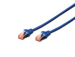 DIGITUS CAT 6 S/FTP Patchkabel, 10 Stückzu RJ-45 (M) - 5 m - SFTP - PiMF - CAT 6e - IEEE 802.3 - halogenfrei - geformt - ohne Haken - Blau (Packung mit 10)