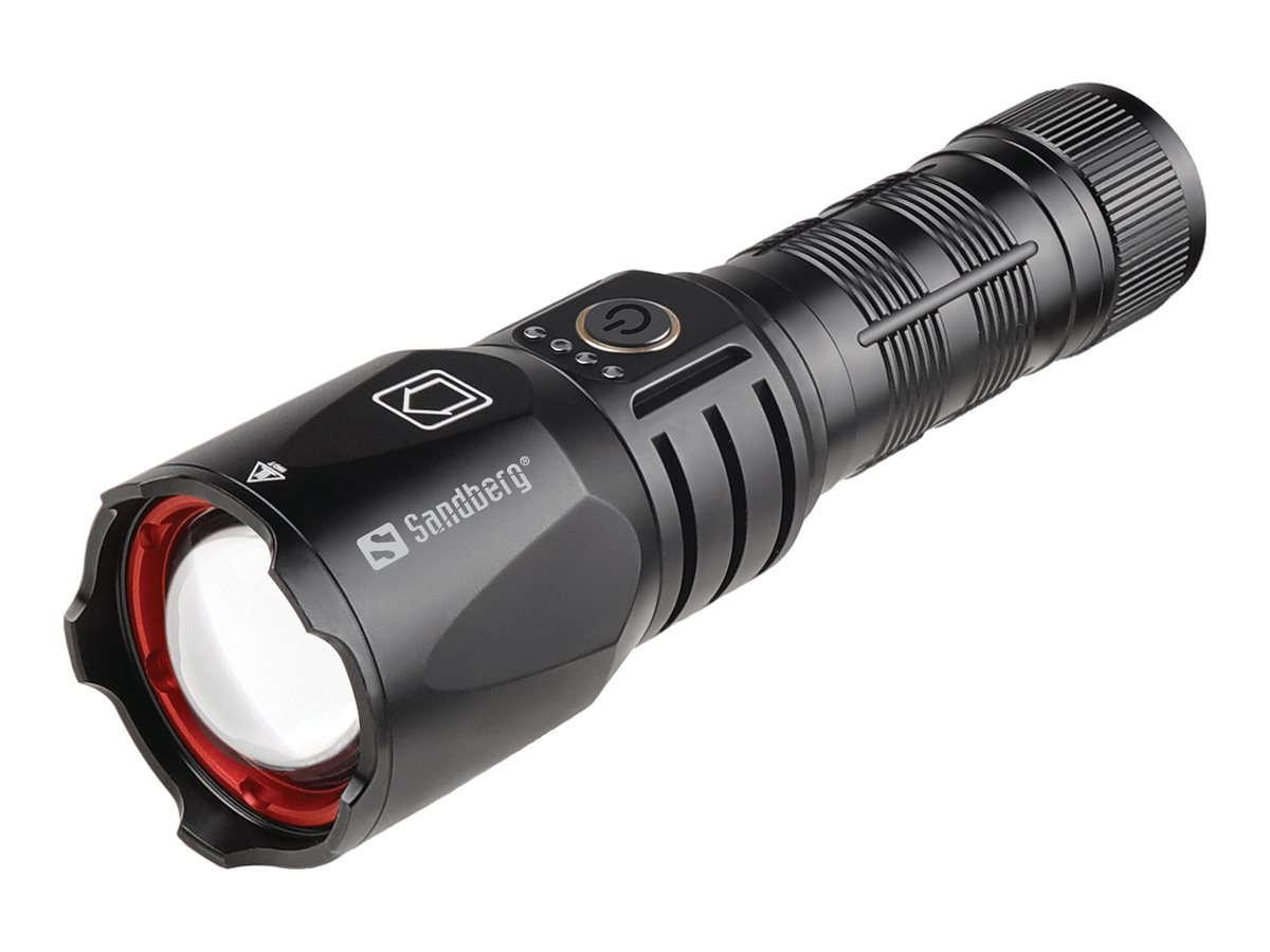 SANDBERG Active Survivor Torch Powerbank 5000 - Powerbank - 5000 mAh - 18.5 Wh - 2 A - 2 Ausgabeanschlussstellen (USB, USB-C)Schwarz