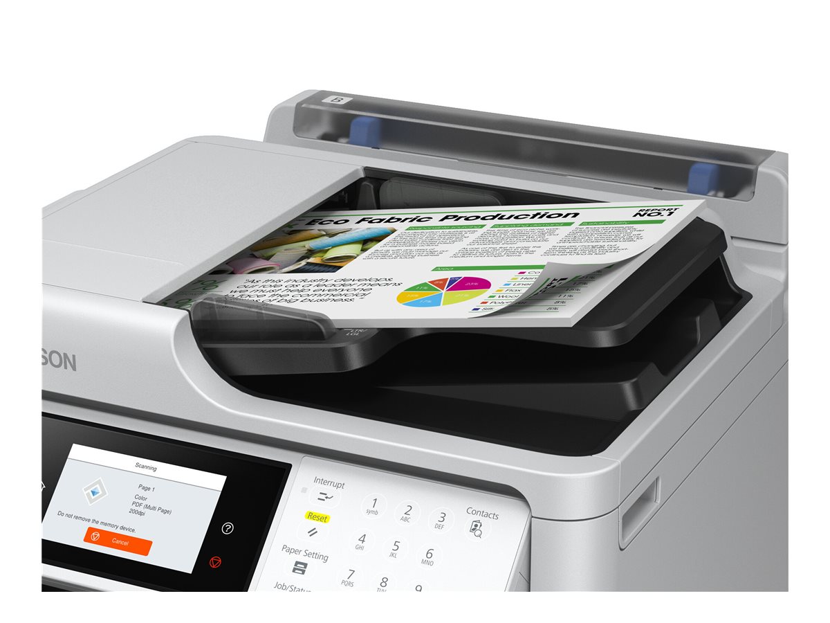 Epson WorkForce Pro EM-C800RDWF - Multifunktionsdrucker - Farbe - Tintenstrahl - A4 (210 x 297 mm)(Original) - A4/Legal (Medien) - bis zu 25 Seiten/Min. (Drucken) - 330 Blatt - 33.6 Kbps - USB 2.0 - G