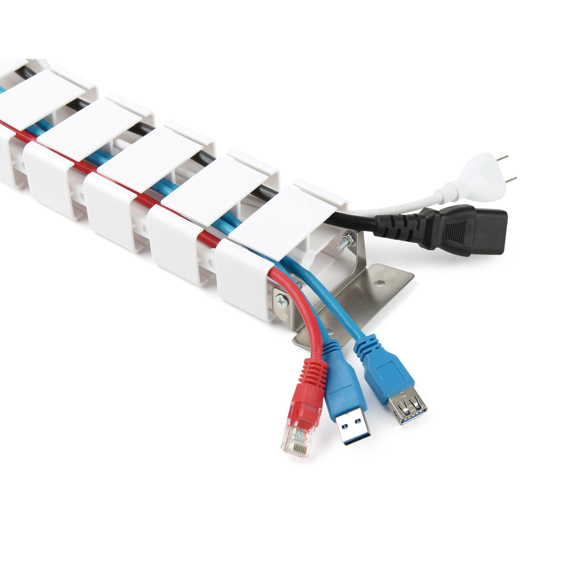 InLine Kabelkanal flexibel für höhenverstellbare Tische - 4 Kammern - weißKammern - 68 x 36 mm max. - 1,28 m - unter Tisch montierbar - weiß