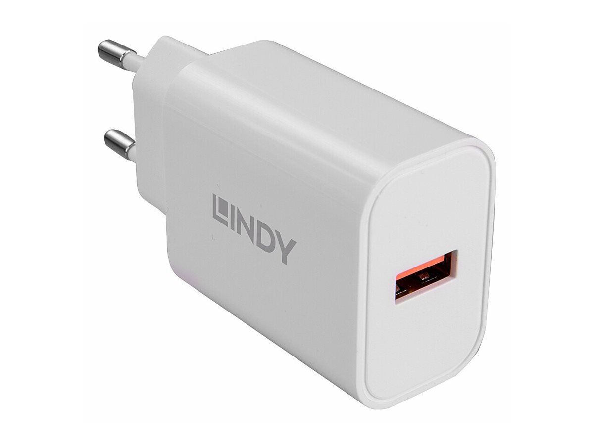 Lindy 73412, Drinnen, Draußen, AC, 12 V, WeißUSB Typ A - 100-240VAC - 50-60Hz 0.6A - 18W - 5V 81.39% - 9V 85% - 12V 85% - Euro-Stecker