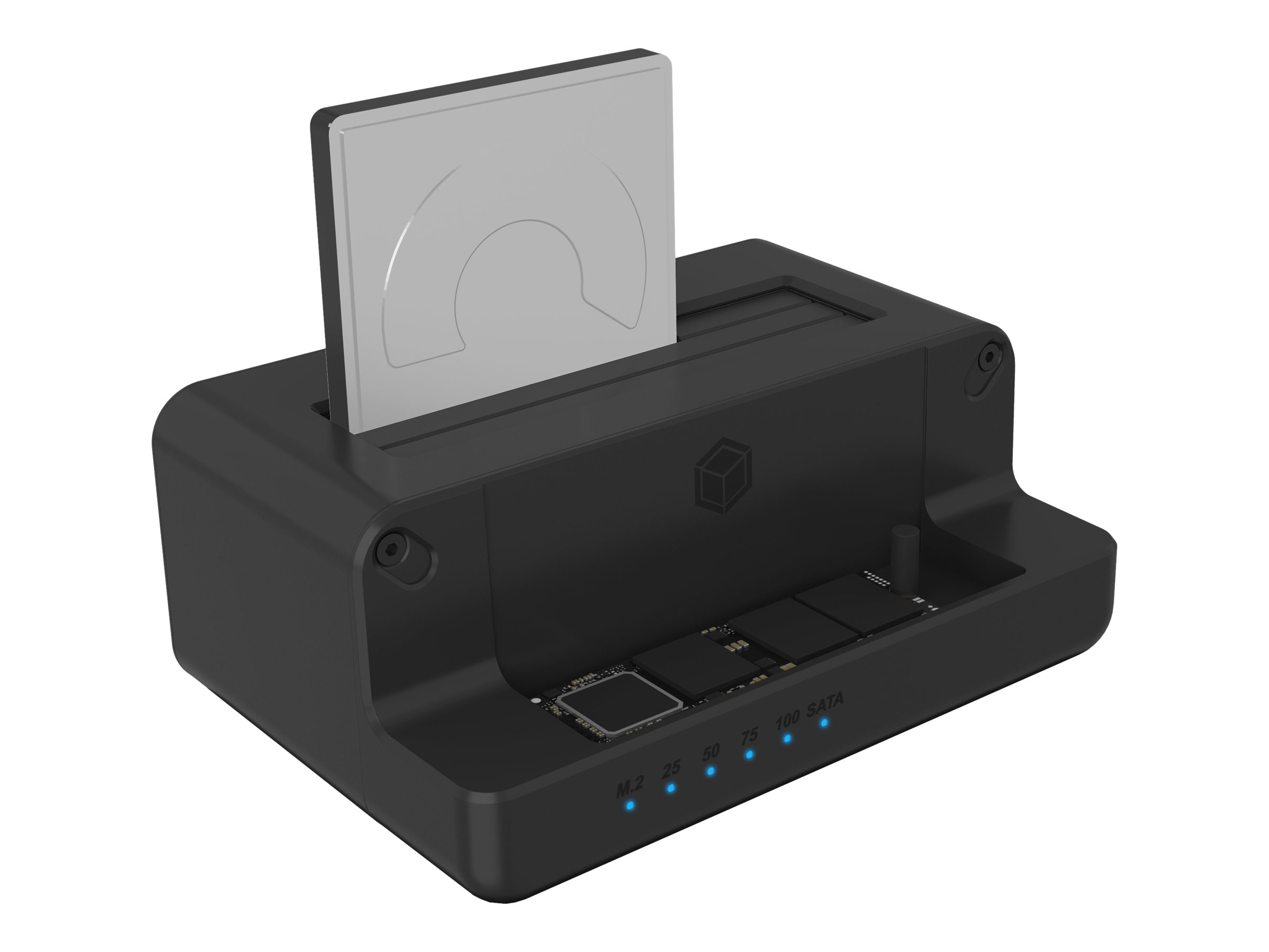 ICY BOX IB-2914MSCL-C31 - HDD / SSD Dockingstation - 2,5" / 3,5" gemeinsam genutzt, M.2 (6,4 cm/8,9 cm gemeinsam genutzt)SATA 6Gb/s - USB 3.2 (Gen 2) - Schwarz