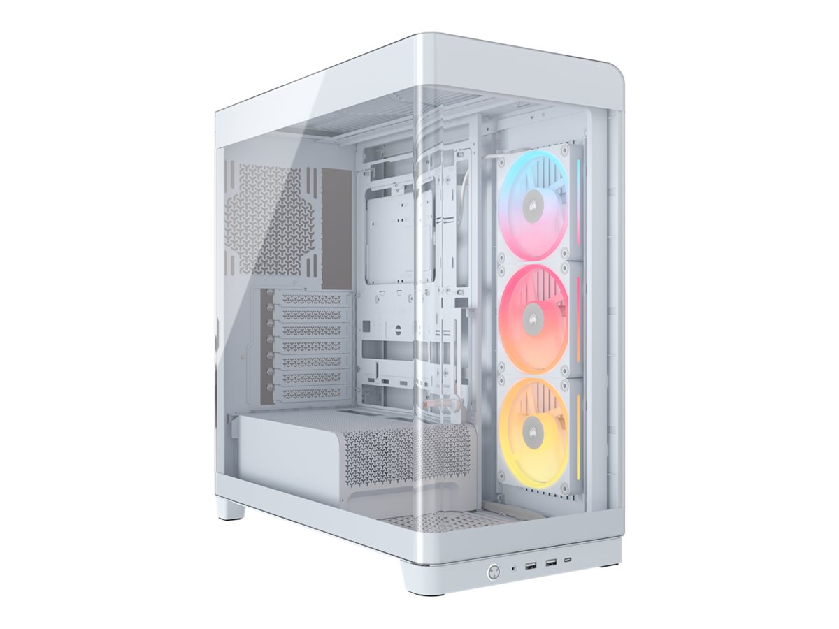 Corsair iCUE LINK FRAME 4500X LX-R RGB - Mid tower - E-ATX - Seitenteil mit Fenster (gehärtetes Glas)keine Spannungsversorgung (ATX) - weiß - USB/Audio