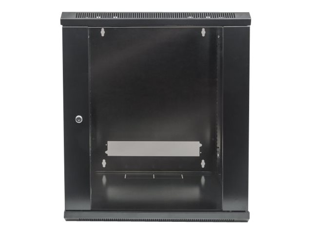 Intellinet Network Cabinet, Wall Mount (Standard), 12U, Usable Depth 410mm/Width 510mm, Black, Flatpack, Max 60kg, Metal & Glass Door, Back Panel, Removeable Sides,Suitable also for use on desk or flo