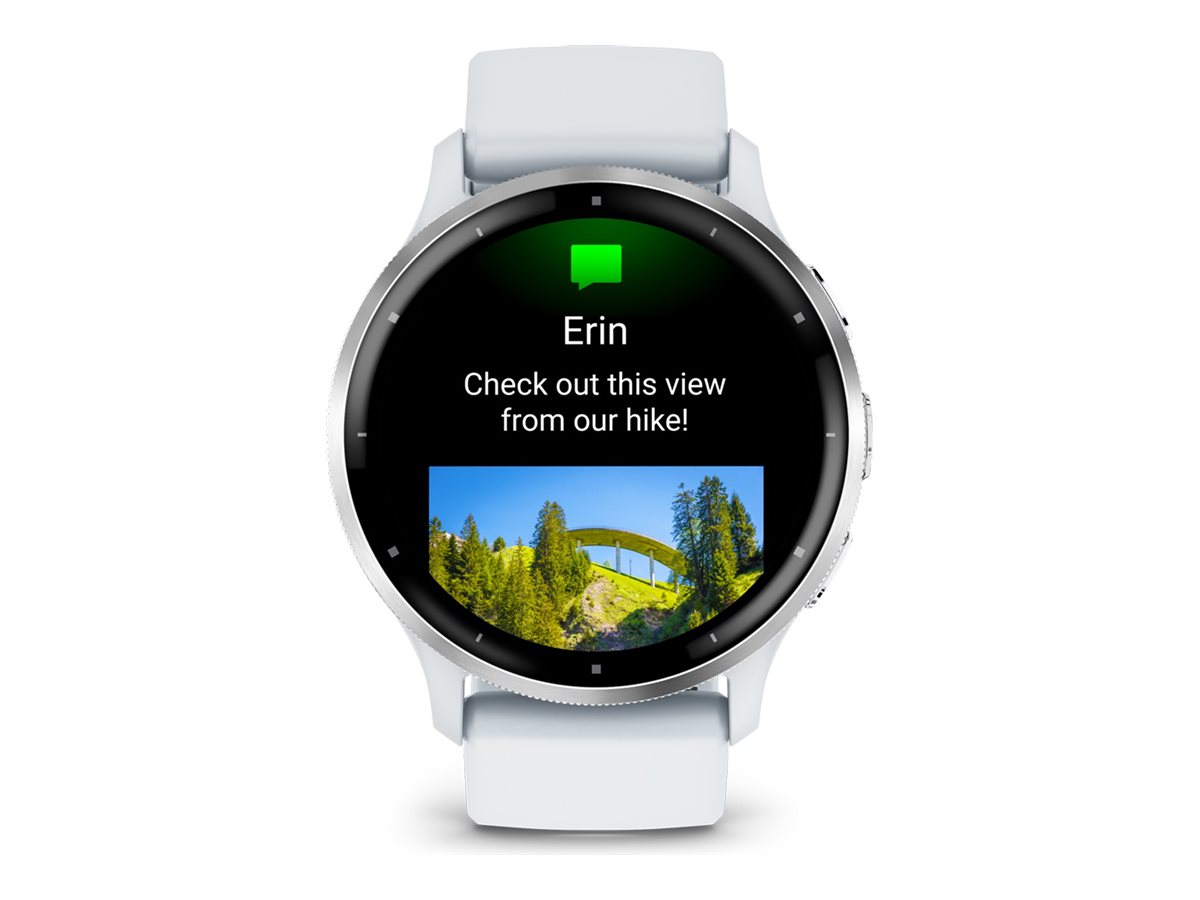 Garmin Venu 3 - 45 mm - verstärktes Polymer Whitestone - intelligente Uhr mit Band - Silikon - Handgelenkgröße: 135-200 mm - Anzeige 3.54 cm (1.4")8 GB - Bluetooth - ANT+ - Wi-Fi - 30 g