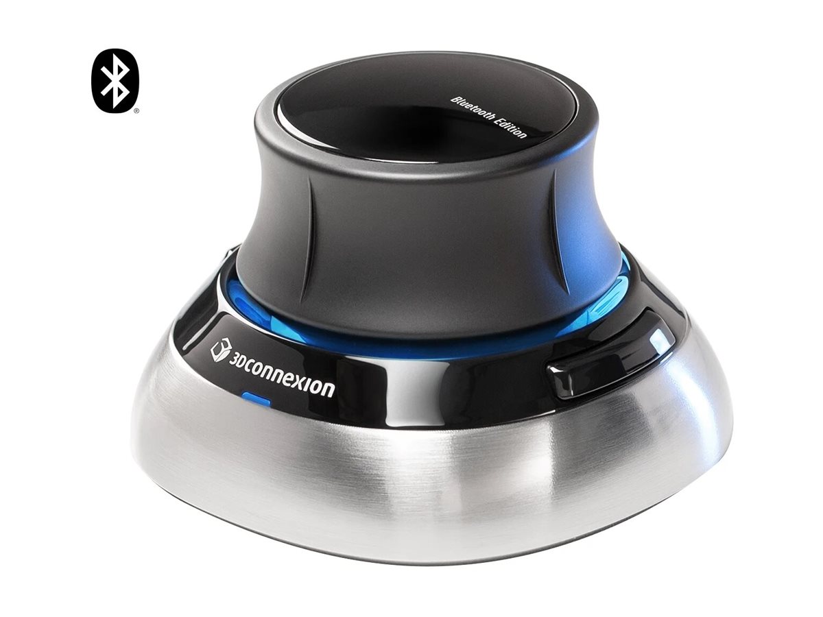 3Dconnexion SpaceMouse Wireless Kit 2 - 3D-Maus ergonomisch - 2 Tasten - kabellos - kabelgebunden - 2.4 GHz