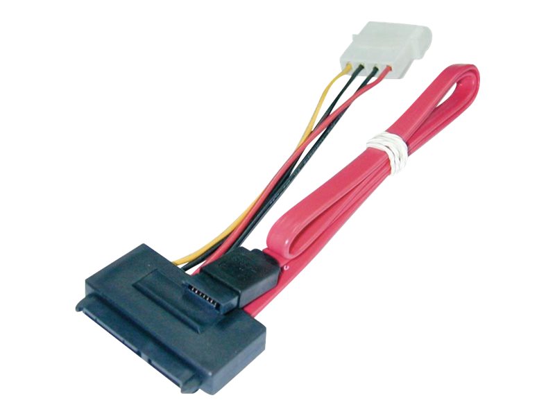 Lindy SATA-Kabel - interne Stromversorgung, 4-polig, SATA zu SATA Combo (W)30 cm - Rot