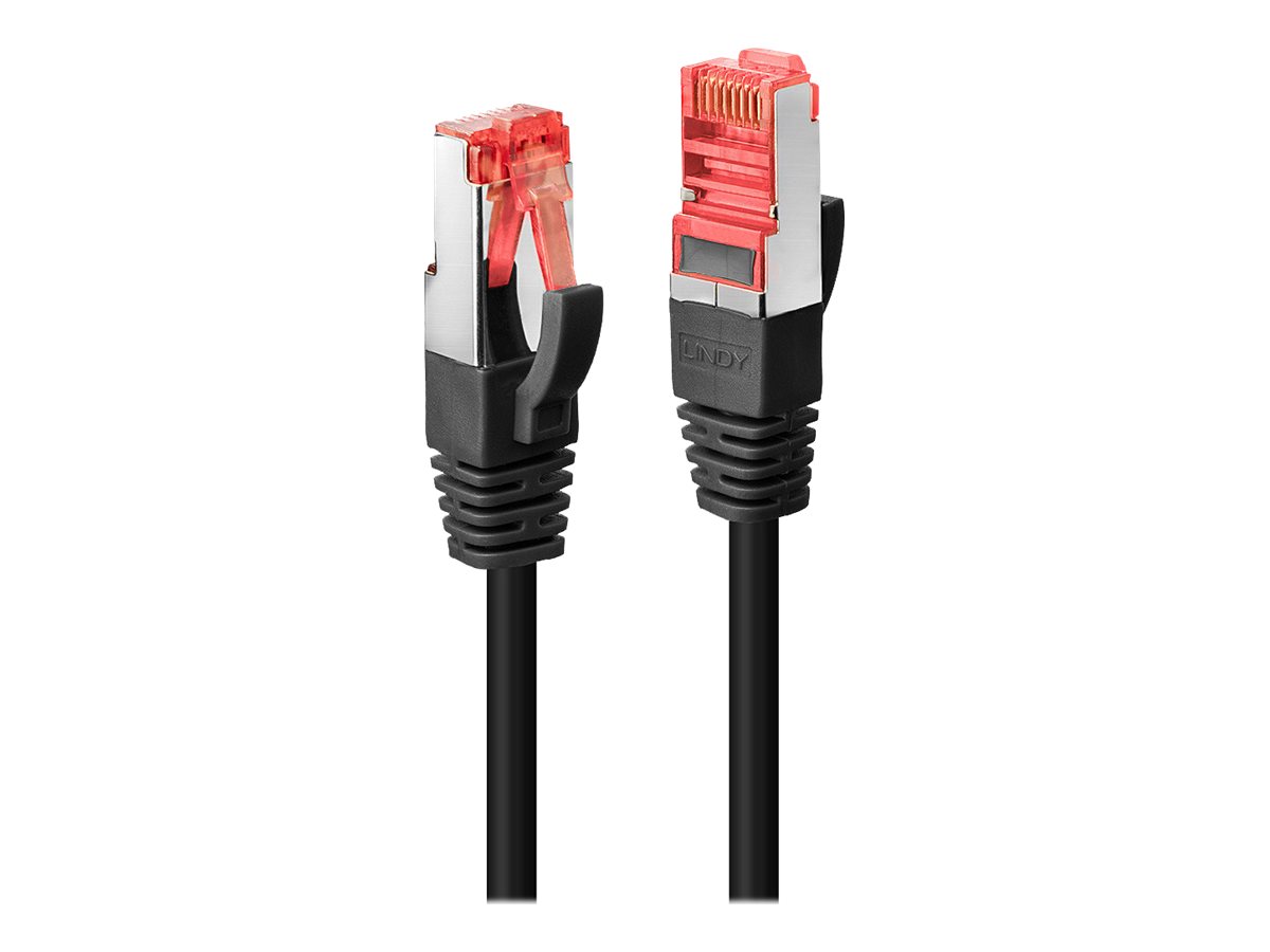 Lindy Patch-Kabel - RJ-45 (M) zu RJ-45 (M)3 m - SFTP - PiMF - CAT 6e - geformt - ohne Haken - Schwarz