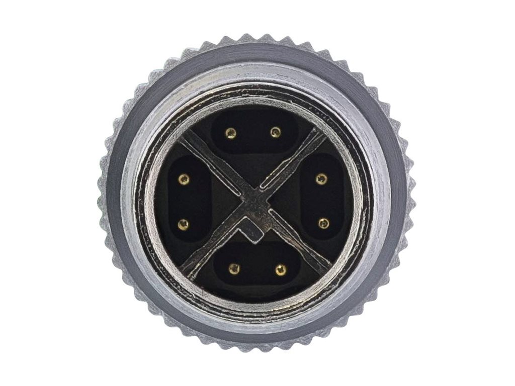 InLine Industrie Netzwerkkabel - M12 8-pin X-kodiert St./St. Cat.6A PUR - 1m1 m - 6.8 mm - SF/UTP - CAT 6a - halogenfrei - X-kodiert - grün