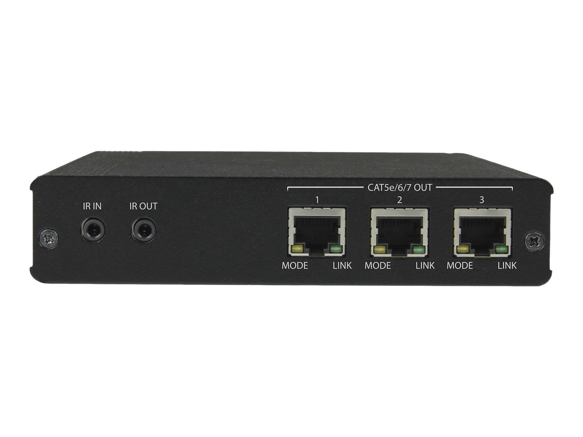 StarTech.com Startech 3 Port HDBaseT Extender Kit mit 3 Empfängern1x3 HDMI über CAT5 Splitter - Bis zu 4K - Erweiterung für Video/Audio - bis zu 70 m