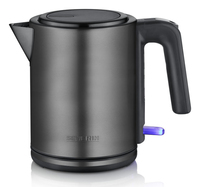 SEVERIN WK 9342, 1 l, 2400 W, Schwarz, Gebürsteter Stahl, Kunststoff, Edelstahl, Wasserstandsanzeige, Drahtlos2400 Watt - 1 Liter - dark inox / schwarz / Edelstahl / Kunststoff