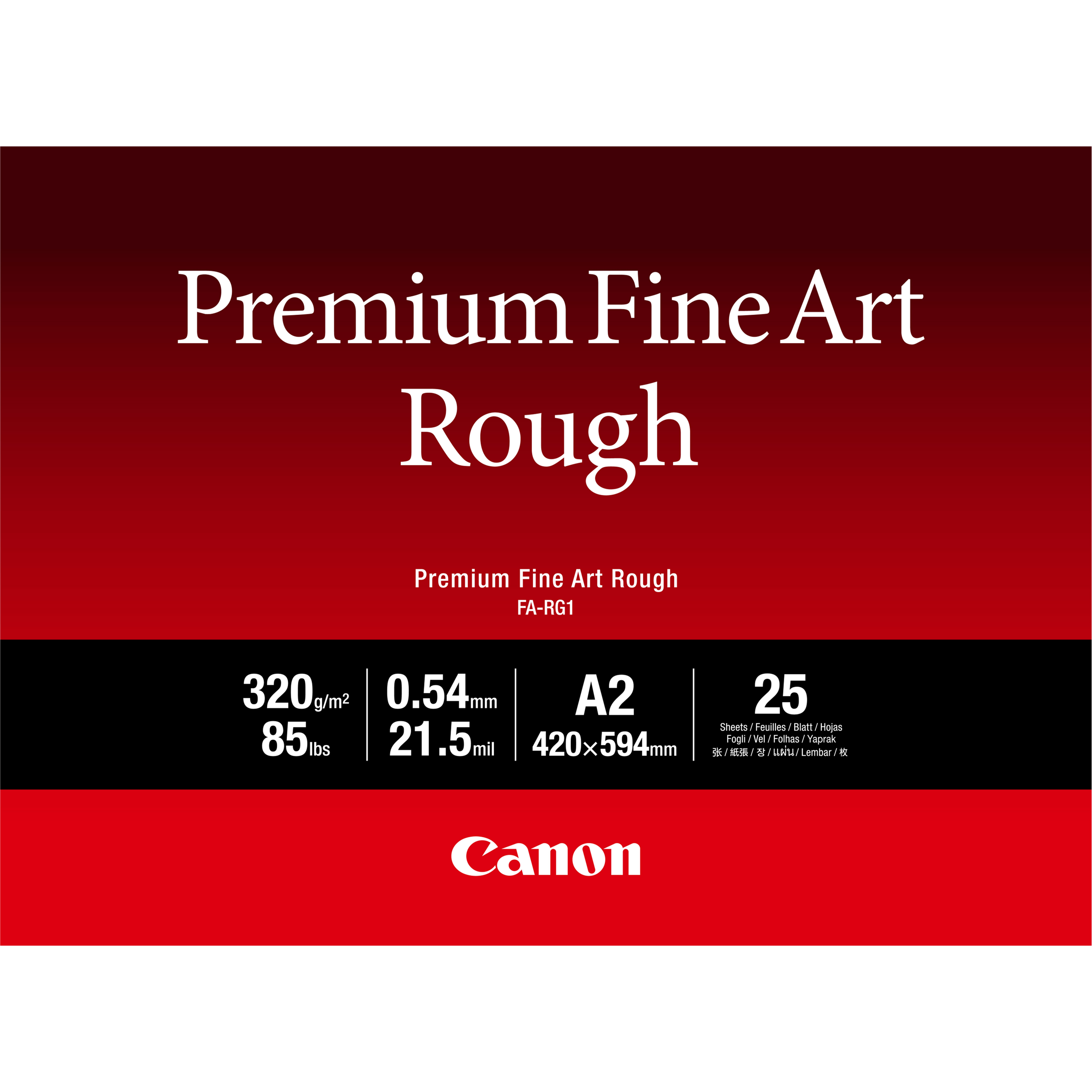 Canon Premium FA-RG1 - Baumwolle - rau - 21,5 Mil - A2 (420 x 594 mm)320 g/m² - 25 Blatt Kunstpapier - für imagePROGRAF PRO-1000
