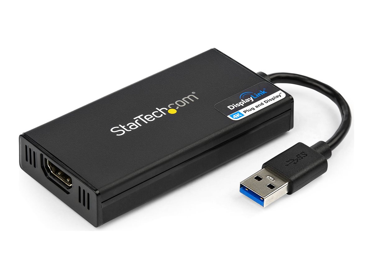 StarTech.com Startech USB 3.0 to HDMI Adapter, 4K 30Hz Ultra HD, DisplayLink Certified, USB Type-A to HDMI Display Adapter Converter for Monitor, External Video & Graphics Card, Mac & Windows - USB to