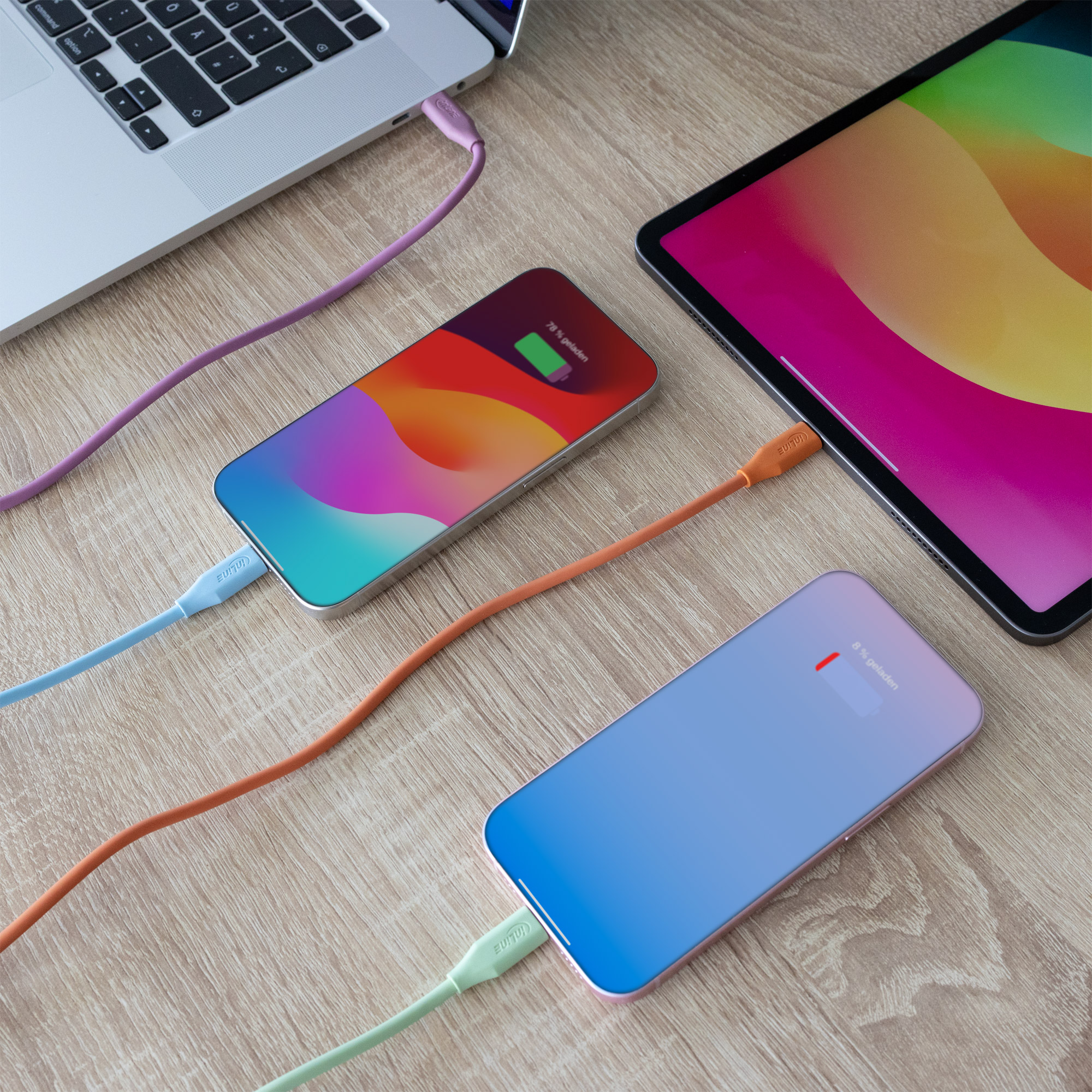 InLine USB 2.0 Kabel - USB-C Schnellladekabel 100W - Eisbonbon/blau 2mUSB 2.0 Kabel - USB-C Schnellladekabel 100W - Eisbonbon/blau 2m