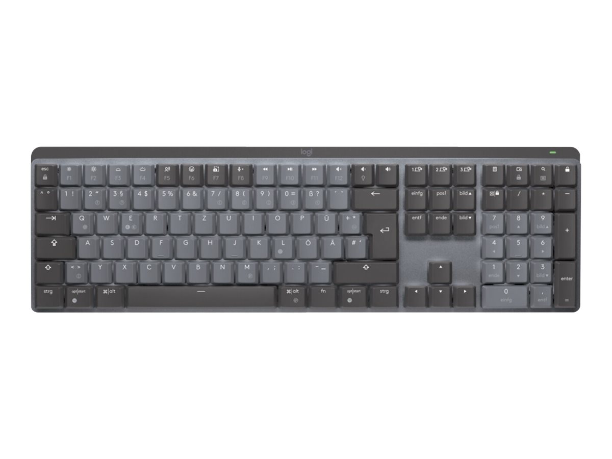 Logitech Master Series MX Mechanical - Tastaturhinterleuchtet - kabellos - Bluetooth LE - QWERTZ - Deutsch - Tastenschalter: Taktile ruhig - Graphite