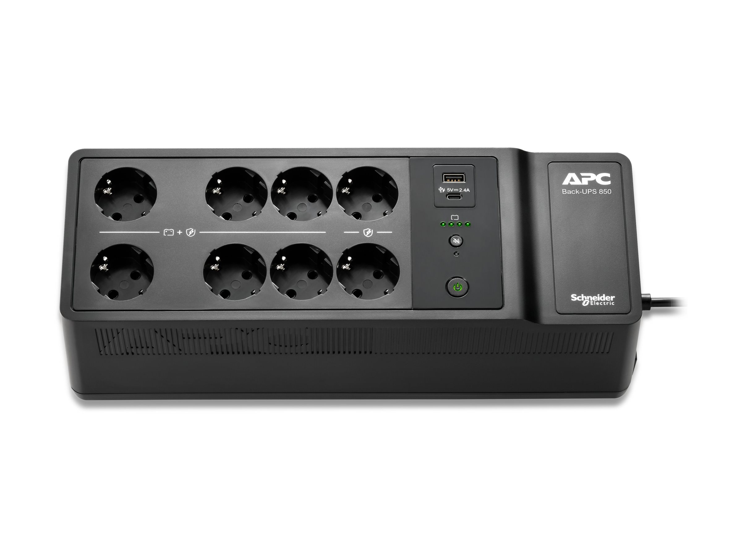 APC Back-UPS BE850G2-GR - USV - Wechselstrom230 V - 520 Watt - 850 VA - Ausgangsanschlüsse: 8 - Schwarz