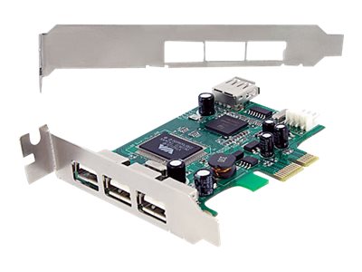 StarTech.com 4 Port USB 2.0 HighSpeed PCI Express Low Profile Schnittstellenkarte - 1 x USB 2.0 intern (Buchse)3 x USB extern (Buchse) - USB-Adapter - PCI Express x1 Low-Profile - USB - USB 2.0 - 4 An