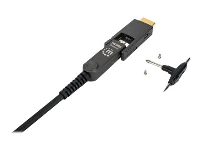 Manhattan HDMI to Micro HDMI Plenum-Rated Cable, 4K@60Hz (Premium High Speed)50m - Active - Detachable HDMI Male (Type A) - Male to Male - Black - Gold Plated Contacts -  - Polybag - Highspeed - Kit H
