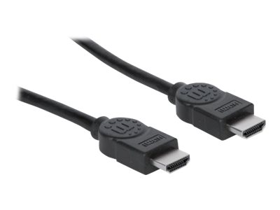 Manhattan HDMI Cable with Ethernet, 4K@30Hz (High Speed)1m - Male to Male - Black - Ultra HD 4k x 2k - Fully Shielded - Gold Plated Contacts -  - Polybag - Hohe Geschwindigkeit - HDMI-Kabel mit Ethern