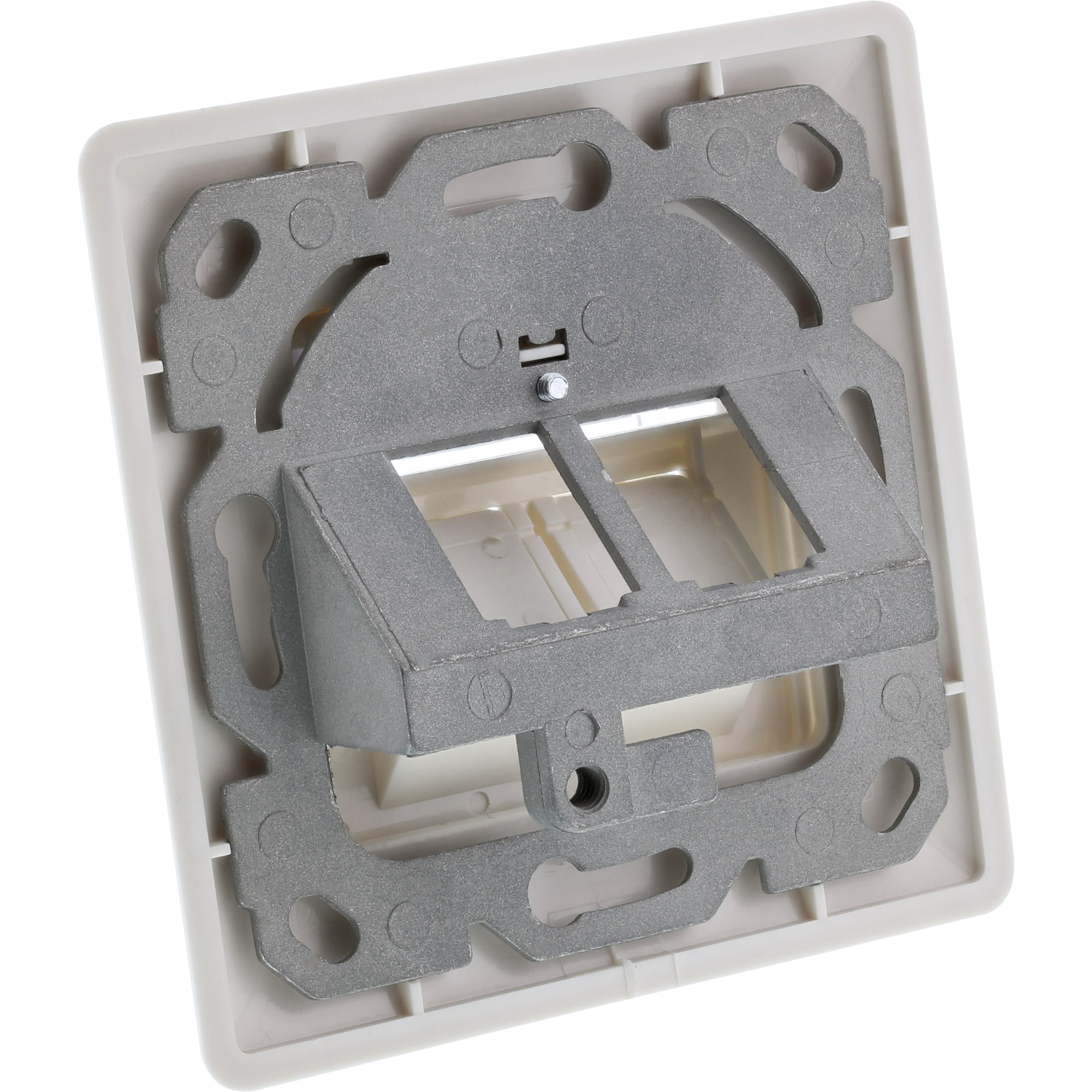 InLine Rahmenset für 2x RJ45 Bu/LSA Einsatz - Keystone SNAP-In - weiß RAL90100