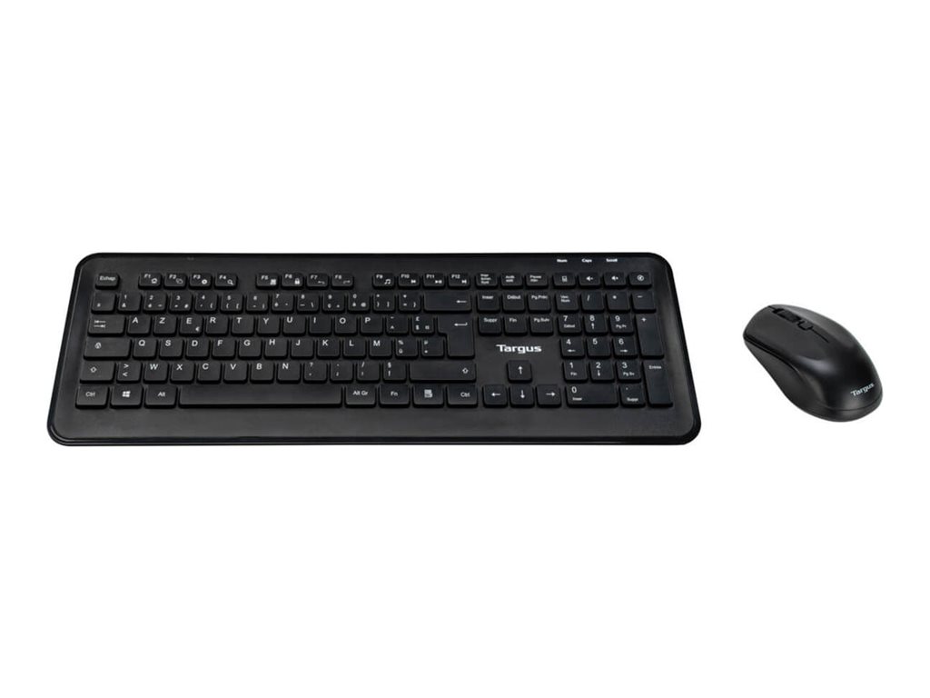 Targus Tastatur-und-Maus-Set - Kombinationfull size - kabellos - 2.4 GHz - AZERTY - Französisch - Schwarz
