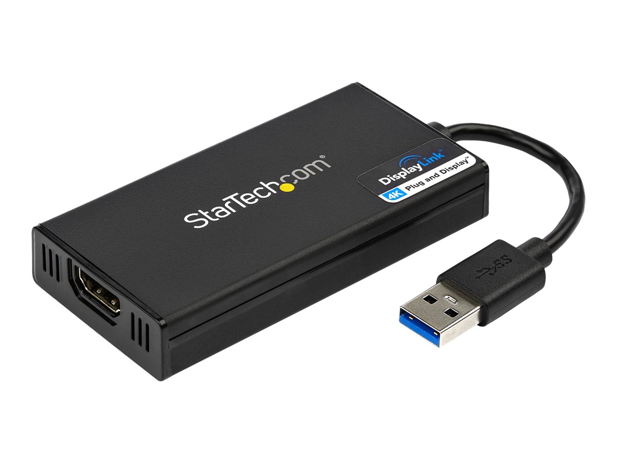 StarTech.com Startech USB 3.0 to HDMI Adapter, 4K 30Hz Ultra HD, DisplayLink Certified, USB Type-A to HDMI Display Adapter Converter for Monitor, External Video & Graphics Card, Mac & Windows - USB to