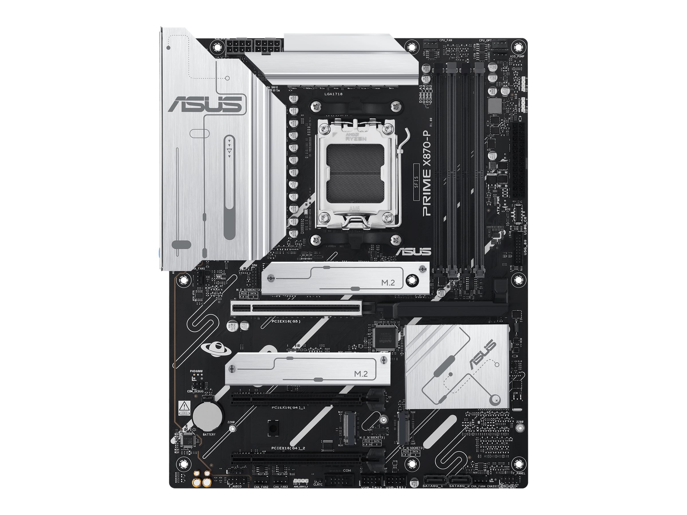 ASUS PRIME X870-P - Motherboard - ATX - Socket AM5 - AMD X870 Chipsatz - USB4, USB 3.2 Gen 2, USB-C 3.2 Gen2, USB 3.2 Gen 1 - 2.5 Gigabit LAN - Onboard-Grafik (CPU erforderlich)HD Audio (8-Kanal)
