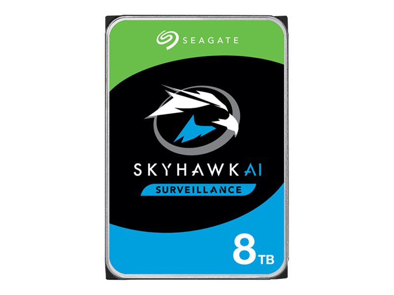 Seagate SkyHawk AI ST8000VE001 - Festplatte - 8 TB - intern - 3.5" (8.9 cm)SATA 6Gb/s - Puffer: 256 MB - mit 3 Jahre Seagate Rescue Datenwiederherstellung