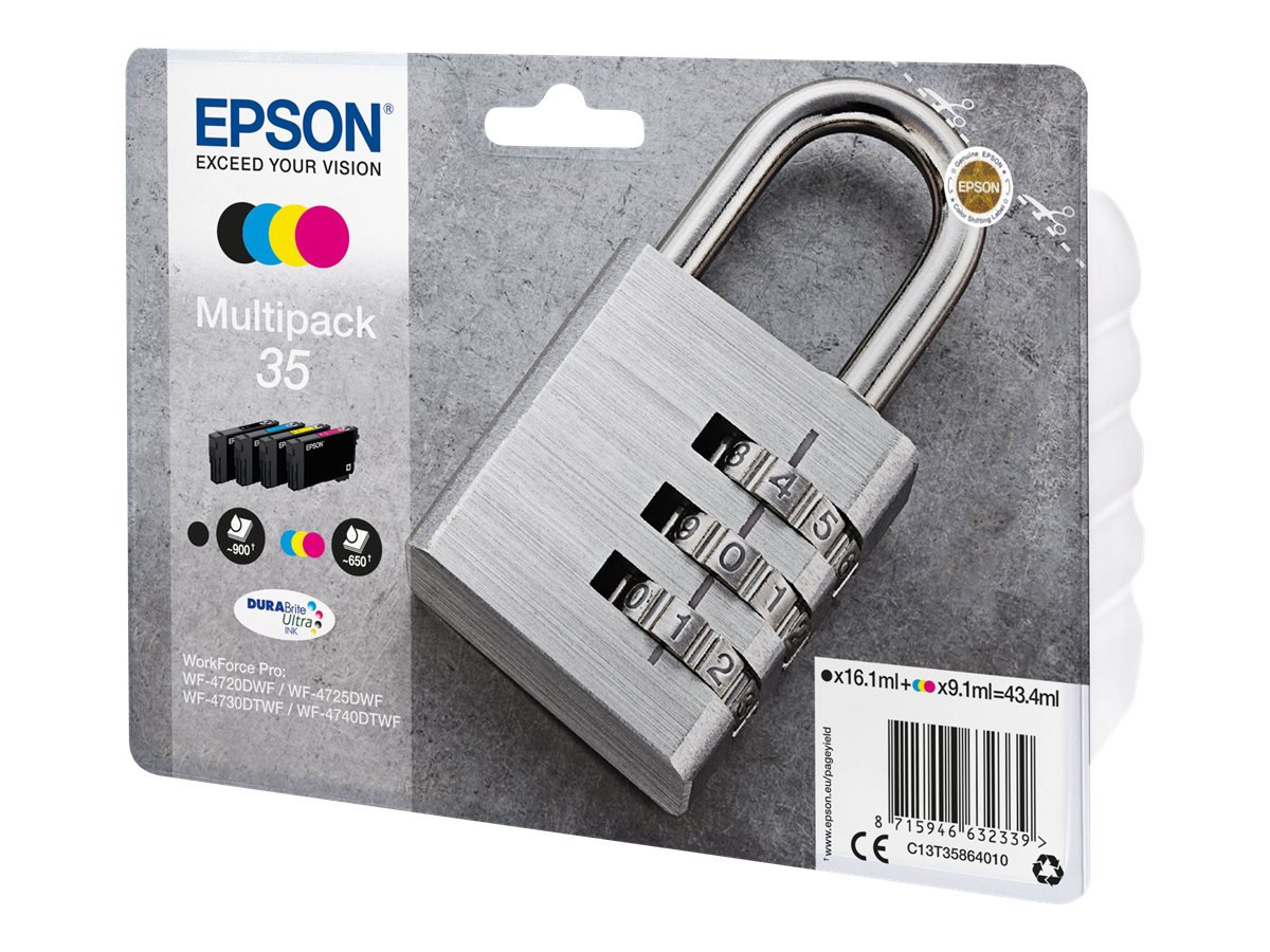 Epson 35 Multipack - 4er-Pack - Schwarz, GelbCyan - Magenta - original - Blisterverpackung - Tintenpatrone - für WorkForce Pro WF-4720 - WF-4720DWF - WF-4725DWF - WF-4730 - WF-4730DTWF - WF-4740 - WF-