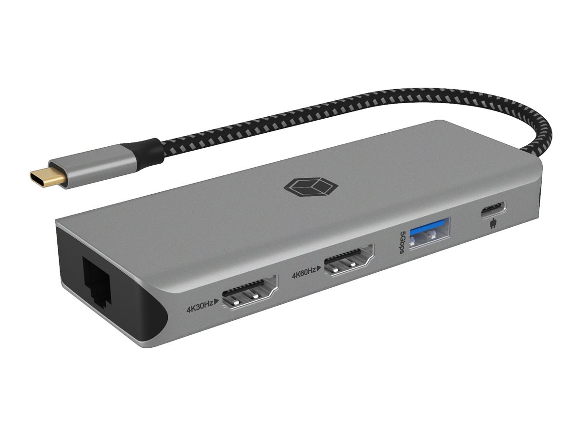 ICY BOX IB-DK4012-CPD - Dockingstation - USB-C3.2 Gen 2 - 2 x HDMI - 1GbE