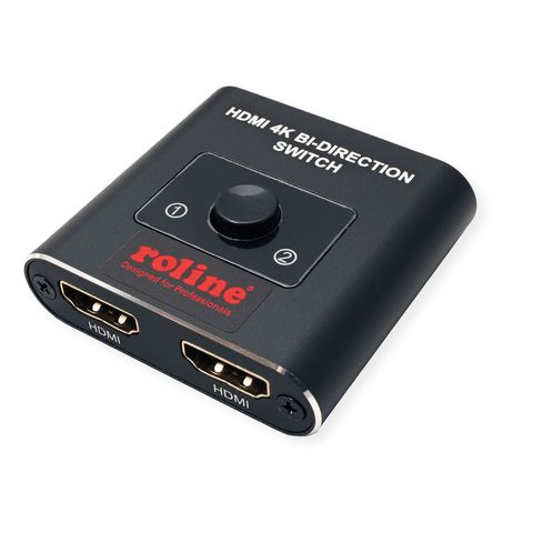 ROLINE 14.01.3573, HDMI, Kunststoff, Schwarz, 60 Hz, 3840 x 2160, Status, SchalterHDMI female - 2xHDMI fedmale - 4K 3840x2160 60Hz - 50x50x10mm - 46.6g