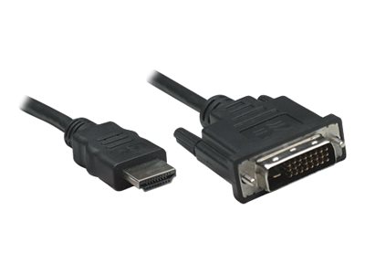 Manhattan HDMI to DVI-D 24+1 Cable, 1m, Maleto Male - Black - Dual Link - Compatible with DVD-D -  - Polybag - Adapterkabel - Dual Link - HDMI männlich zu DVI-D männlich - 1 m - abgeschirmt - Schwarz