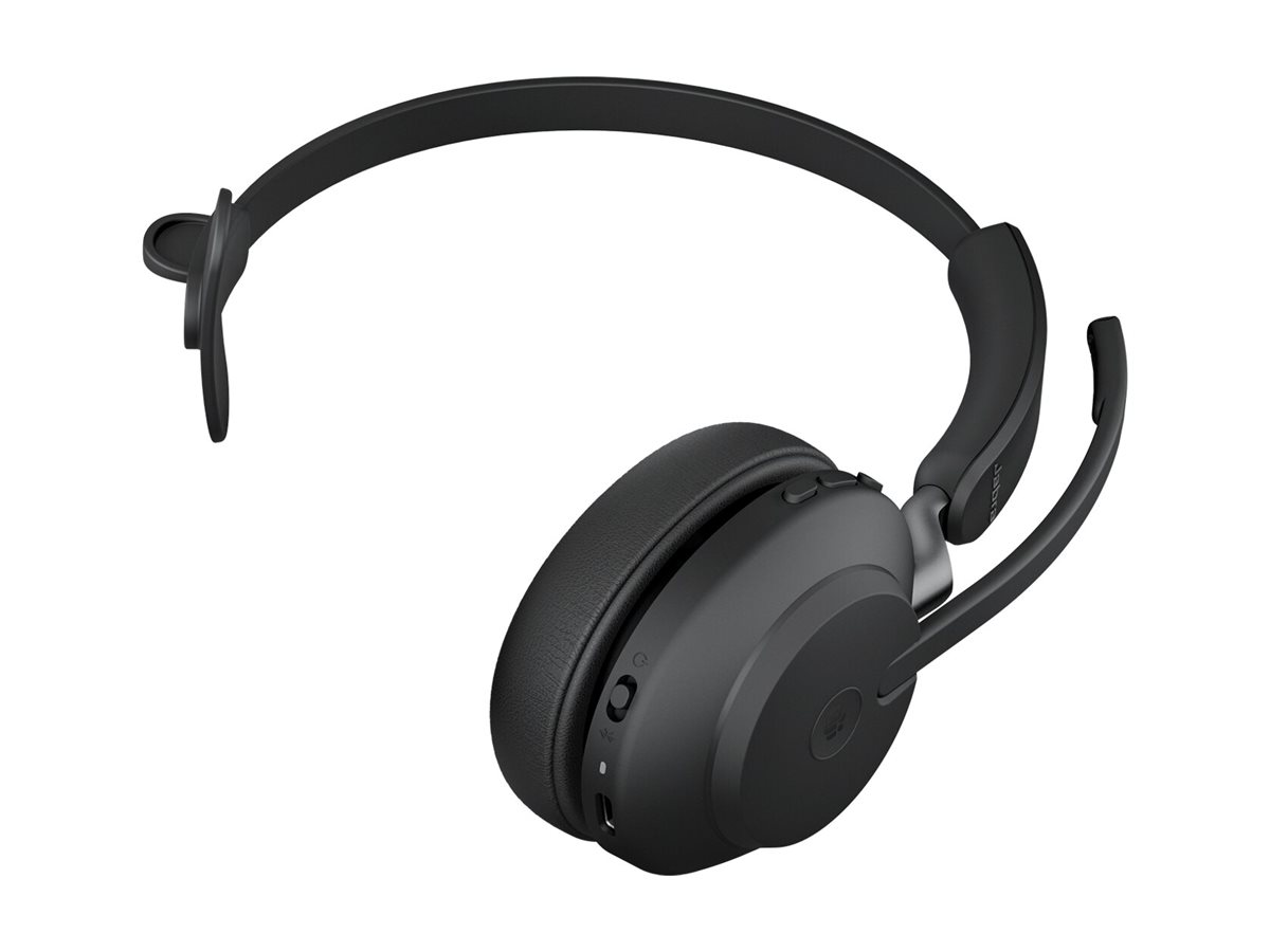 Jabra Evolve2 65 MS Mono - Headset - On-Earkonvertierbar - Bluetooth - kabellos - USB-C - Geräuschisolierung - Schwarz - Zertifiziert für Microsoft Teams