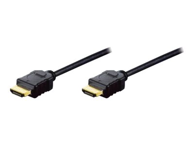 DIGITUS HDMI High Speed mit Ethernet Anschlusskabelzu HDMI männlich - 1 m - Dreifachisolierung - Schwarz
