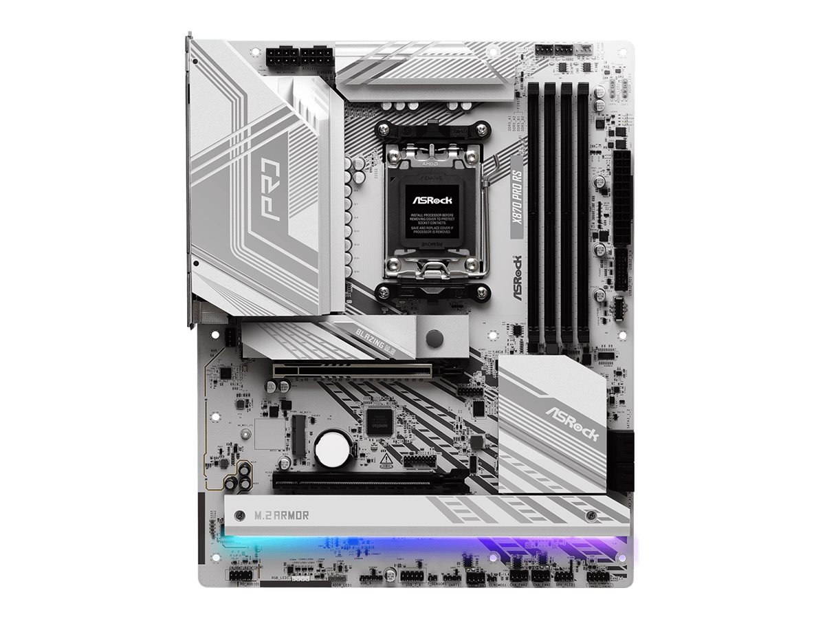 ASRock X870 Pro RS - Motherboard - ATX - Socket AM5 - AMD X870 Chipsatz - USB4, USB 3.2 Gen 1, USB-C 3.2 Gen 2x2 - 2.5 Gigabit LAN - Onboard-Grafik (CPU erforderlich)HD Audio (8-Kanal)