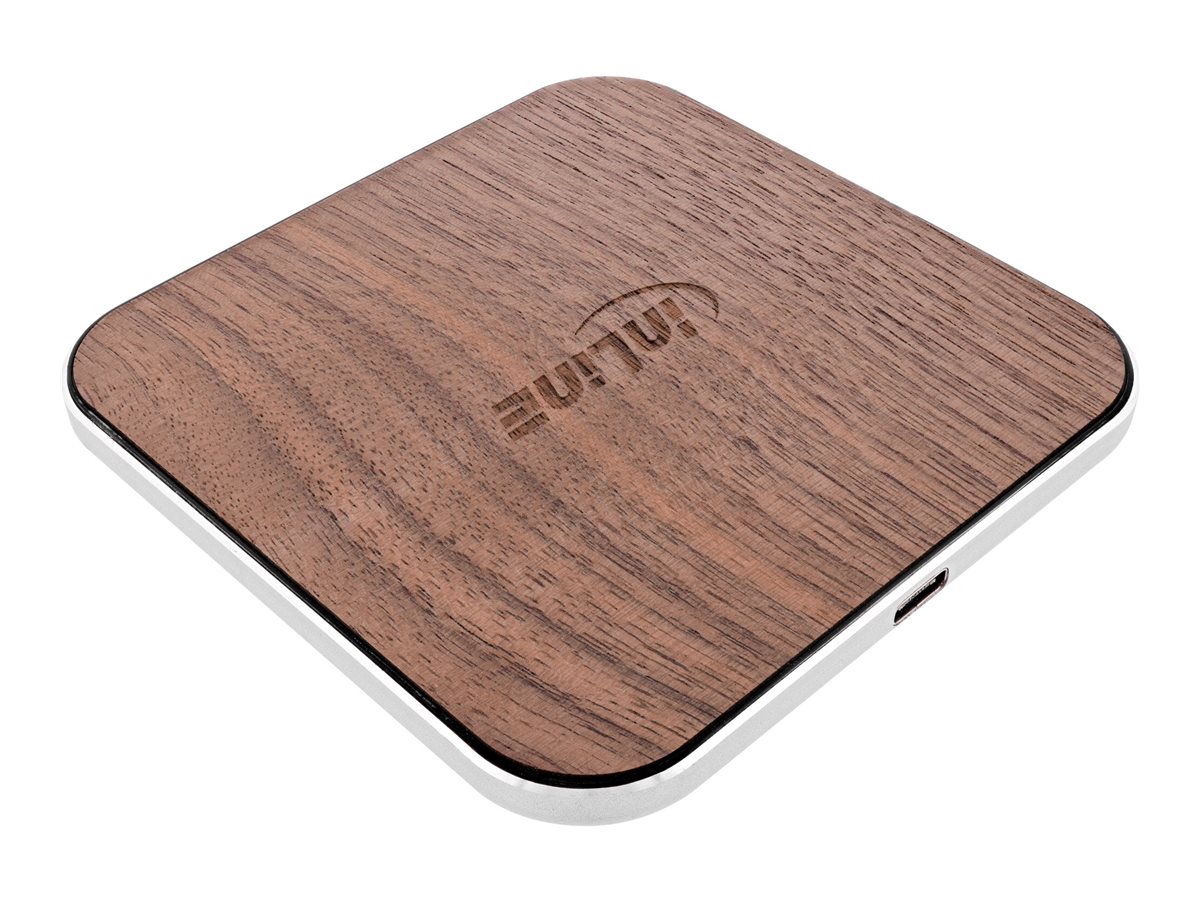InLine Qi woodcharge - wireless fast charger - 5/7,5/10W/15W - USB-CUSB-C - 15 Watt - 2 A