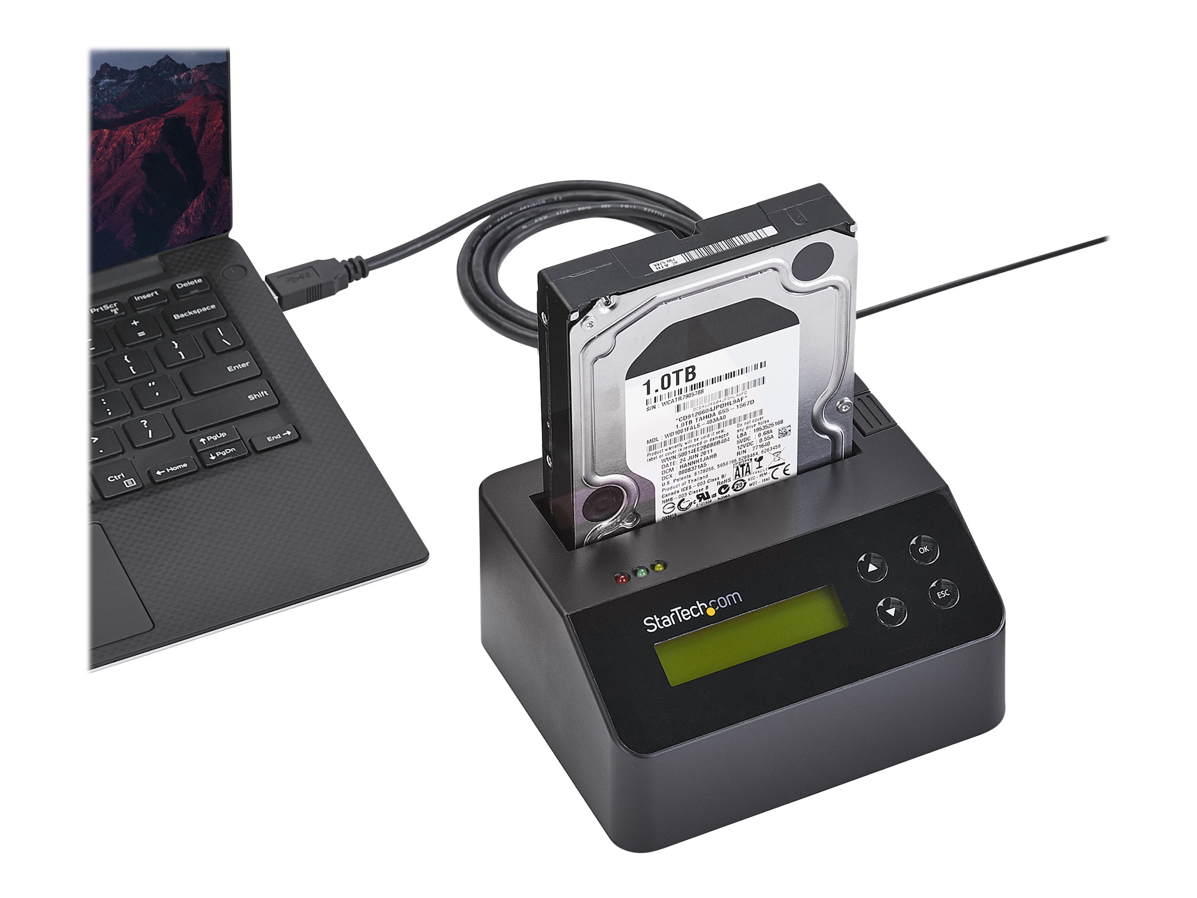 StarTech.com StarTech USB 3.0 Standalone Eraser Dock für 2.5und3.5” SATA SSD/HDD Laufwerke - Secure Drive Erase mit Belegdruck - Festplattenlöscher - Schwarz - für P/N: SVA12M5NA