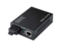 DIGITUS Fast Ethernet Medienkonverter, RJ45 / SCLAN - 10Base-T - 100Base-FX - 100Base-TX - RJ-45 / SC Single-Modus - bis zu 20 km - 1310 nm