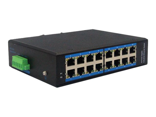 DIGITUS 16 Port Gigabit Ethernet Netzwerk Switch, Industrial, UnmanagedDesktop - Gleichstrom