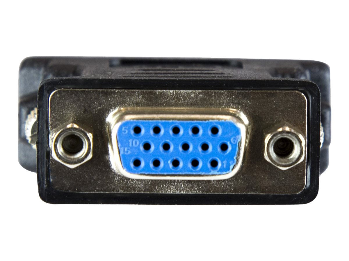 StarTech.com DVI auf VGA Adapter - St/Bu - Schwarz - DVI zu VGA Konverter / Monitoradapter - VGA-Adapter - DVI-I (M)zu HD-15 (VGA) (W) - geformt - Daumenschrauben - Schwarz