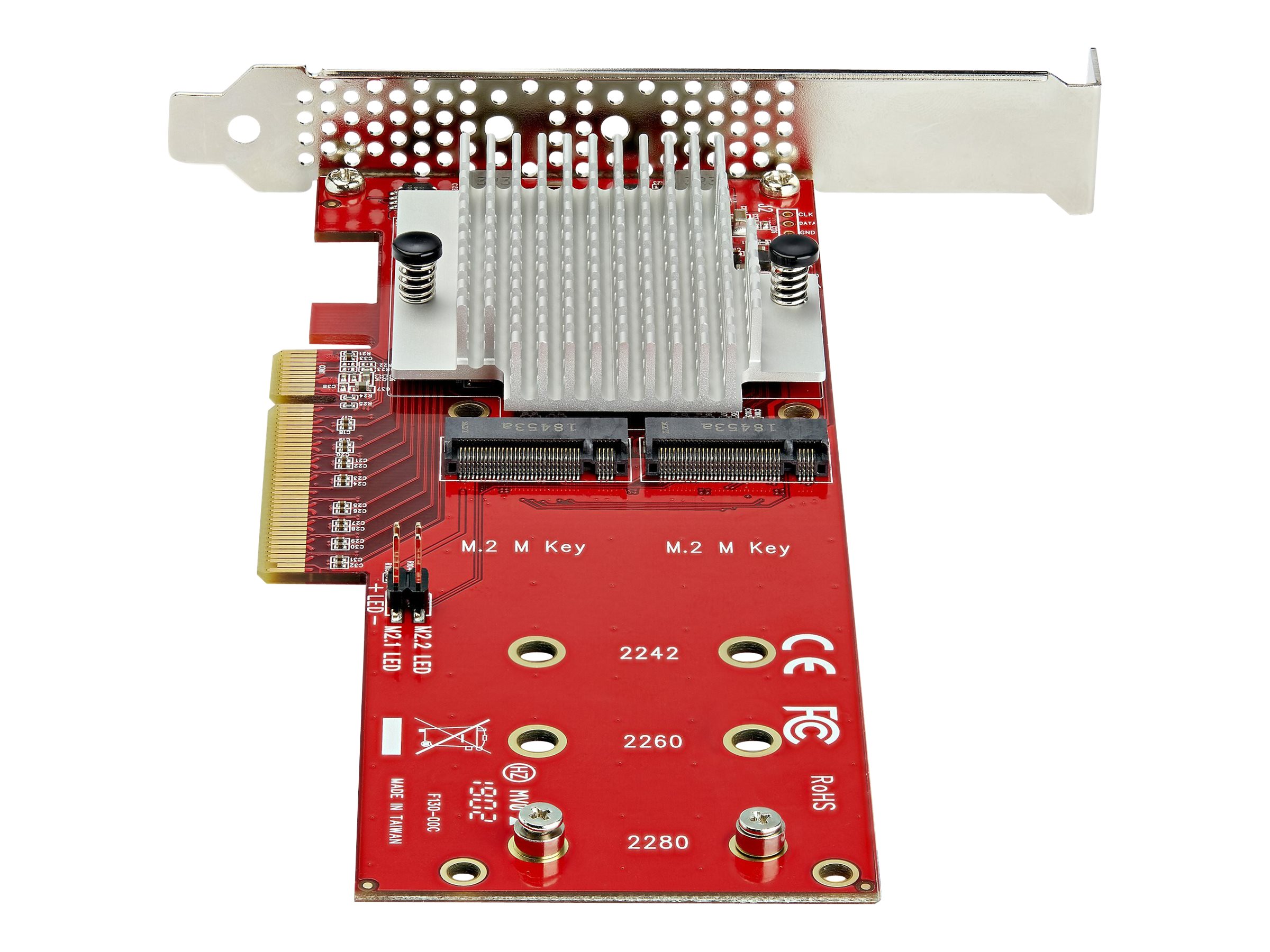StarTech.com Dual M.2 PCIe SSD Adapter Karte - x8 / x16 Dual NVMe oder AHCI M.2 SSD zu PCI Express 3.0 - M.2 NGFF PCIe (M-Key)kompatibel - Unterstützt 2242 - 2260 - 2280 - JBOD - Mac & PC (PEX8M2E2) -