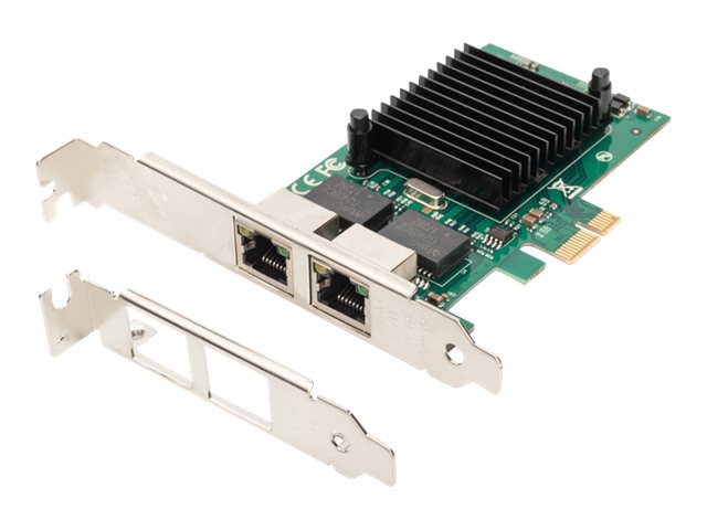 DIGITUS 2-Port Gigabit Ethernet Netzwerkkarte, RJ45, PCI Express, Intel ChipsatzGigabit Ethernet PCI Express Card - 2-Port 32-bit - Low Profile Bracket - Intel Chipsatz