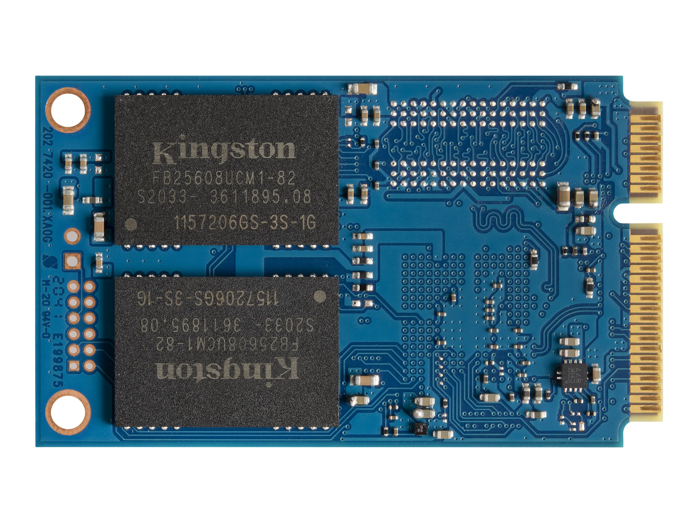 Kingston KC600 - SSD - verschlüsselt - 256 GB - intern - mSATA - SATA 6Gb/s - 256-Bit-AES - TCG Opal Encryption, Self-Encrypting Drive (SED)256G SSD KC600 SATA3 mSATA